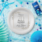 70e Platinum Birthday Paper Borden Papieren Bordje (Feest)