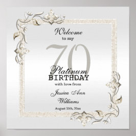 70e Platinum Birthday Poster