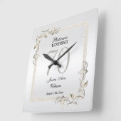 70e Platinum Birthday Vierkante Klok (Hoek)