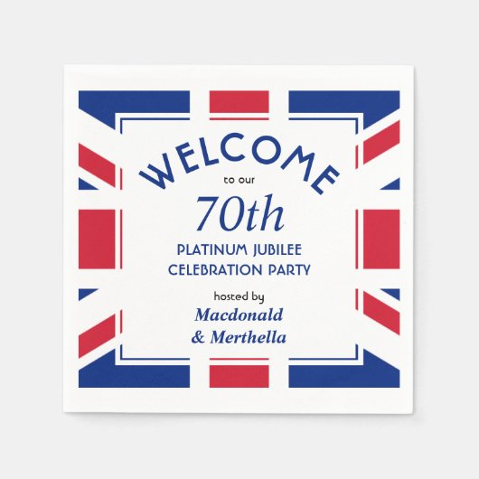 70e Platinum Celebration UNION JACK Paper Servet (Voorkant)