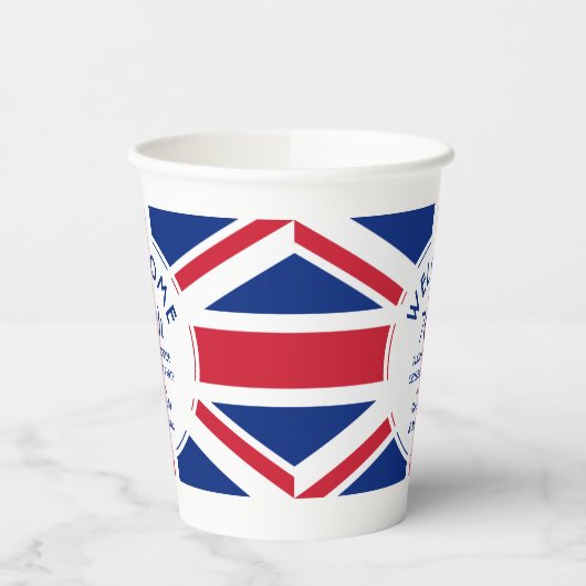 70e Platinum Celebration UNION JACK Papieren Bekers (Links)