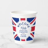 70e Platinum Celebration UNION JACK Papieren Bekers (Voorkant)