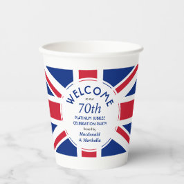 70e Platinum Celebration UNION JACK Papieren Bekers