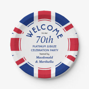 70e Platinum Celebration UNION JACK Papieren Bordje
