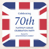 70e Platinum Jubilee UNION JACK Kartonnen Onderzetters (Voorkant)