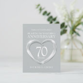 70e Platinum Wedding Jubileum maaltijdkeuze Informatiekaartje (Staand voorkant)