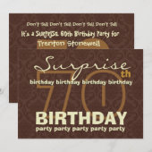 70e SOPRISE Birthday Chocolate and Gold G202 Kaart (Voorkant / Achterkant)