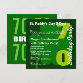 70e ST PATRICK Birthday Party Shamrock A03B Kaart (Voorkant / Achterkant)