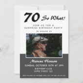 70e Surprise Birthday Party Photo Invitation Kaart (Voorkant)