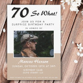 70e Surprise Birthday Party Photo Invitation Kaart