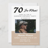70e Surprise Birthday Party Photo Invitation Kaart (Voorkant)