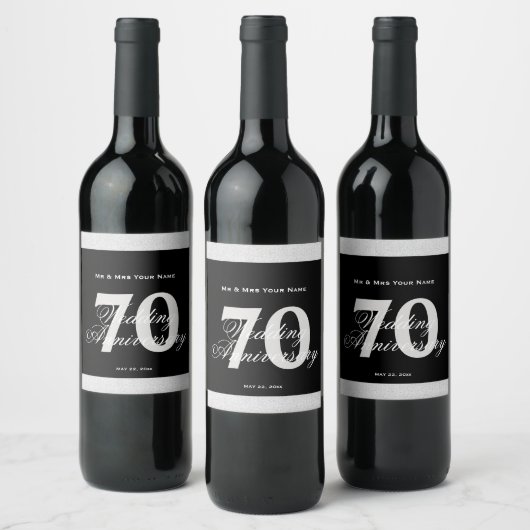 70e trouwdag aangepast wijnlabel wijn etiket (Flessen)