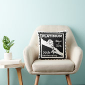 70e trouwdag blauw platina traditioneel kussen (Stoel)