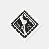 70e trouwdag blauw platina traditioneel servet (Hoek)