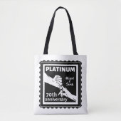 70e trouwdag blauw platina traditioneel tote bag (Voorkant)