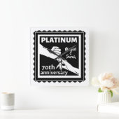 70e trouwdag blauw platina traditioneel vierkante klok (Huis)