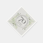 70e trouwdag Platina Groenery Servet (Hoek)