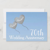 70e trouwdag platina hart ballon kaart (Voorkant)