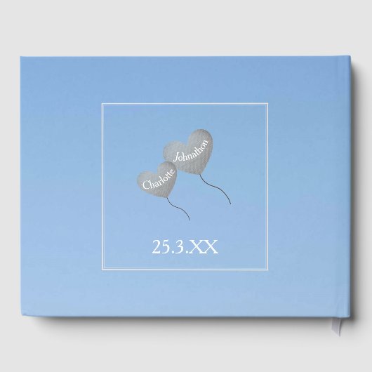 70e trouwdagjubileum platina hart ballon gastenboek (Achterkant)