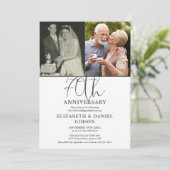 70e trouwdagjubileum toen en nu 2 foto kaart (Staand voorkant)