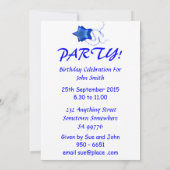 70e uitnodiging met disco-bal en regenboogsterren (Achterkant)