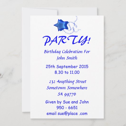 70e uitnodiging met disco-bal en regenboogsterren (Achterkant)