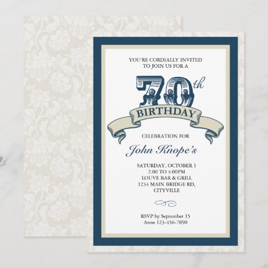 70e uitnodiging ter gelegenheid van de geboorte (Voorkant / Achterkant)