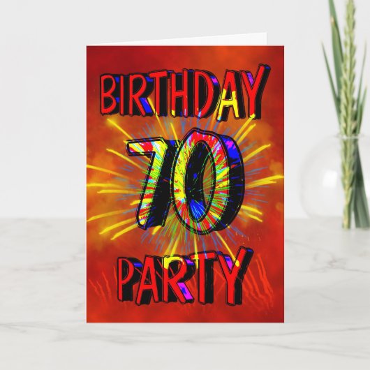 70e uitnodiging van de Birthday Party (Voorkant)