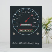 70e uitnodiging van de Birthday Party (Staand voorkant)