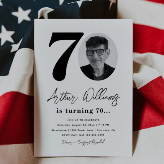 70e uitnodiging van de Birthday Party | 70e verjaa