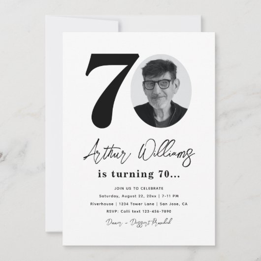 70e uitnodiging van de Birthday Party | 70e verjaa (Voorkant)