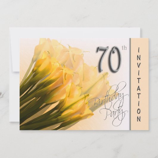 70e uitnodiging van de Birthday Party - Calla Lili (Voorkant)