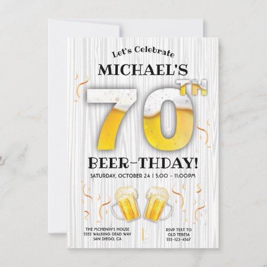 70e uitnodiging voor een wedstrijd van de Beer Bir (Voorkant)