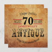 70e Uitnodiging voor verjaardagsfeest | - DIY Lee (Voorkant / Achterkant)