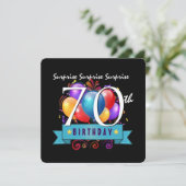 70e URPRISE Birthday Balloons Sjabloon Kaart (Staand voorkant)