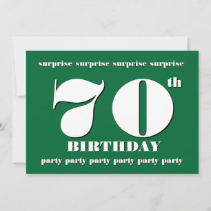 70e URPRISE Birthday Party Invitation - GROEN Kaart