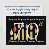 70e URPRISE Birthday Party Sjabloon Metallic Kaart (Voorkant / Achterkant)