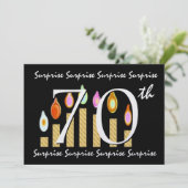 70e URPRISE Birthday Party Sjabloon Metallic Kaart (Staand voorkant)