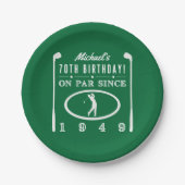 70e verjaardag 1949 voor de Golfers Papieren Bordje (Voorkant)