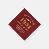 70e verjaardag 1951 rood goud voor hem persoonlijk servet (Hoek)