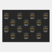 70e verjaardag 1951 zwart goud voor hem persoonlij inpakpapier vel (Voorkant)