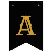 70e verjaardag 1952 Black Gold Add Name Retro Vlaggetjes (Derde vlag)