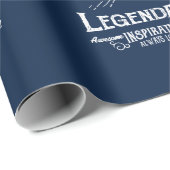 70e verjaardag 1952 Blue Gold Add Name Legendary Cadeaupapier (Rol Hoek)