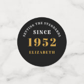 70e verjaardag 1952 Elegant Black Gold Chic Elegan Confetti (Kleine voorkant)