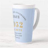 70e verjaardag 1952 Elegant Blue Grey Gold Chic Latte Mok (Rechterhoek)