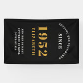 70e verjaardag 1952 Elegant Chic Gold Black Spandoek (Horizontaal)