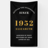 70e verjaardag 1952 Elegant Chic Gold Black Spandoek (Verticaal)