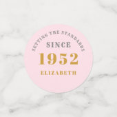 70e verjaardag 1952 Elegant Pink Gold Chic Elegant Confetti (Kleine voorkant)