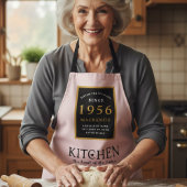 70e verjaardag 1952 Naam Elegant Black Gold Pink Schort