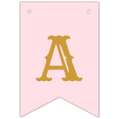 70e verjaardag 1952 Roze goudnaam Chic Elegant Vlaggetjes (Derde vlag)